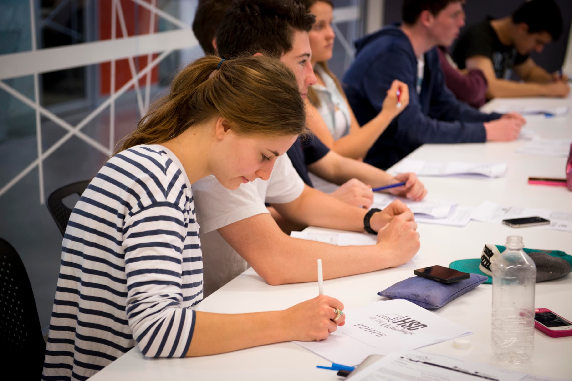 Students completing guided HSC workshop exercises